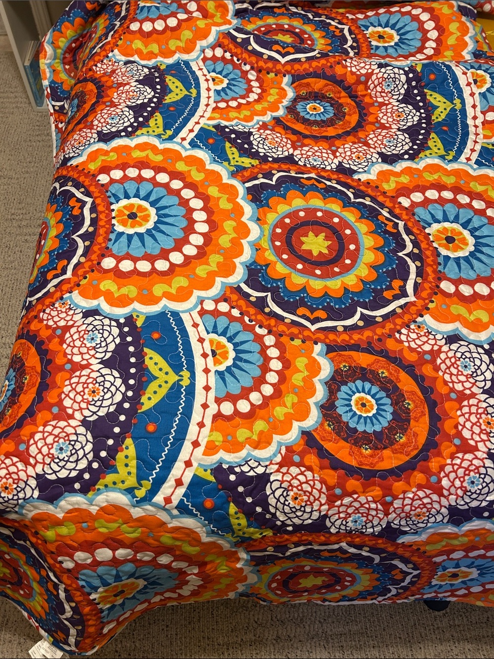 Vibrant Multi-Color Medallion Bedspread